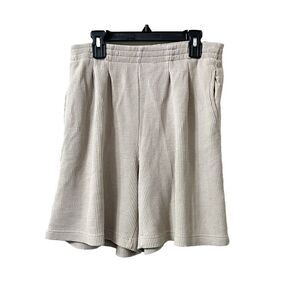 Express Tricot Womens Beige Stretch Pull On Casual Sweat Shorts Small Wide Leg